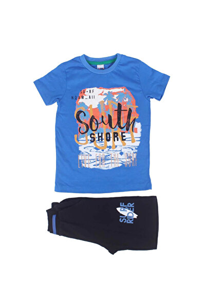 bebegen Boy's Blue Laci South Shore Written Shorts 2-Piece Set