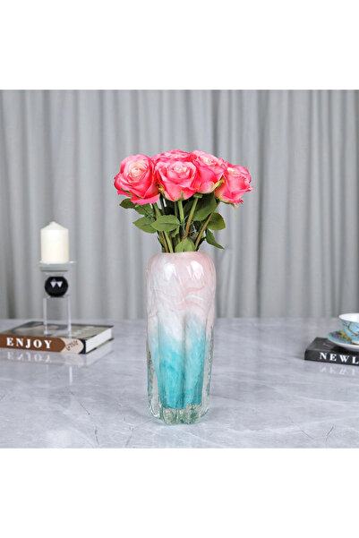 Al Hadaya Mall Modern and luxurious design glass vase - colored - 6x28cm