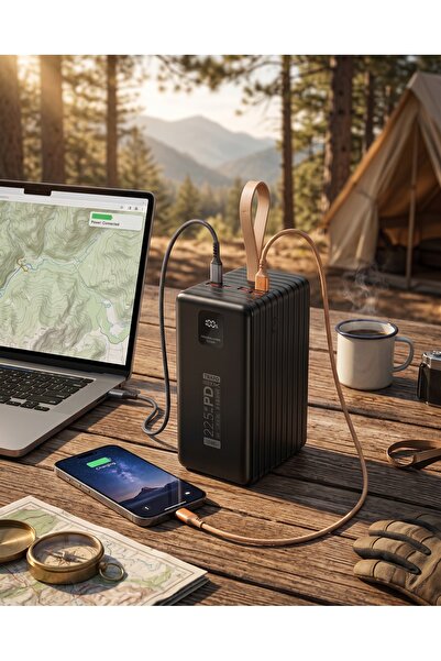 HMO Store 120.000 mAh Dev Kapasiteli Powerbank Trafo - 22.5W Hızlı Şarj, 6 Çı...