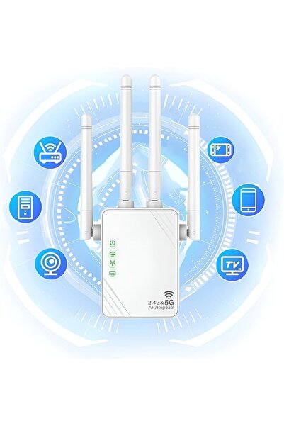 AZONEE WiFi Extender, WiFi Repeater, WiFi Amplifier 1200Mbps, 5GHz and 2.4GHz...