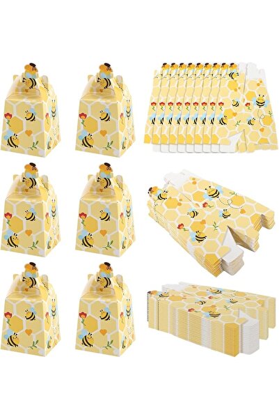 KASTWAVE 50Pcs Paper Bee Favor Boxes, Beehive Candy Boxes, Flat Pack Easy Ass...