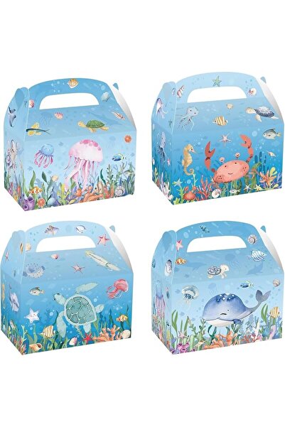 AZONEE Under The Sea Party Gift Boxes, 24-Pack Ocean Animal Treat Candy Boxes...