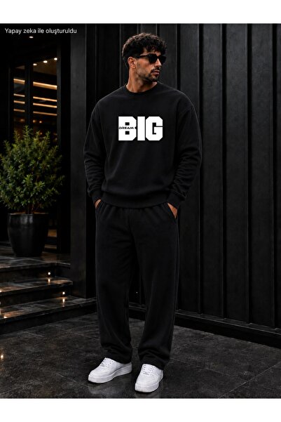 caddekombin Men's Dream Big Slogan Printed Crew Neck Regular Fit Men's Tracks...
