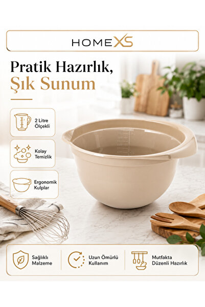 homexs Çok Amaçlı Ölçülü Karıştırma Kabı, Mikser Kabı Hamur Salata Hazırlık K...