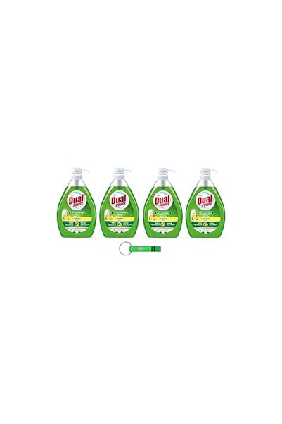 Dual Power Set 4 x Gel de spălat vase, Super-concentrat, Putere dublă, Lămâie...