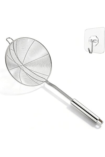 Duomama 6" Stainless Steel Spider Skimmer Strainer Ladle with 17" Long Double...