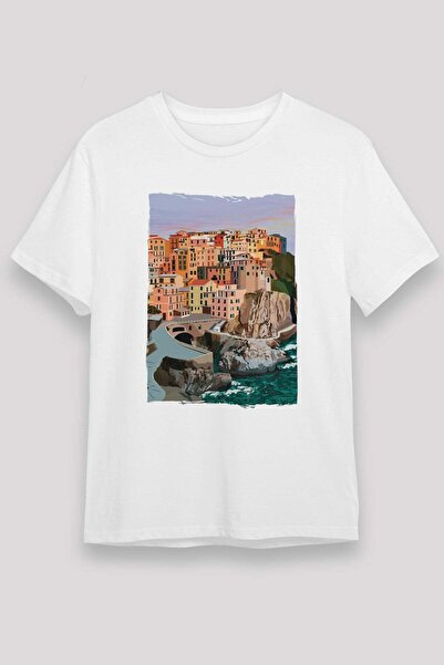 Darkhane Cinque Terre White Unisex T-Shirt T-Shirt