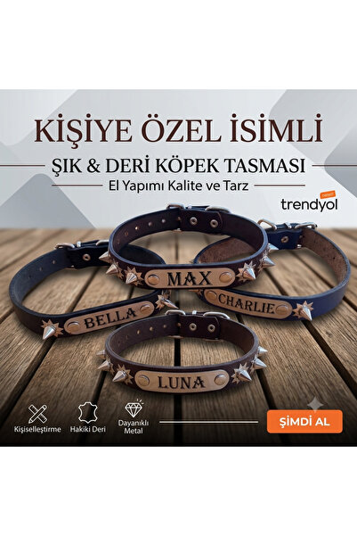 Özel yapım deri hayvan dostu tasma istediğiniz isim yazılabiliyor silinmez yazılı