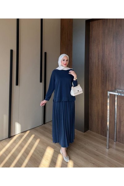 ankanoor Pileli Etekli Bluz Pike Takım ANKA261058