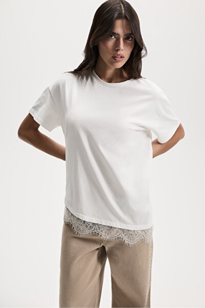 LEFTIES Dantel detaylı t-shirt