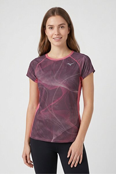 MIZUNO Women Sportswear Fit Short Sleeve Outdoor T-Shirt, Multicolor