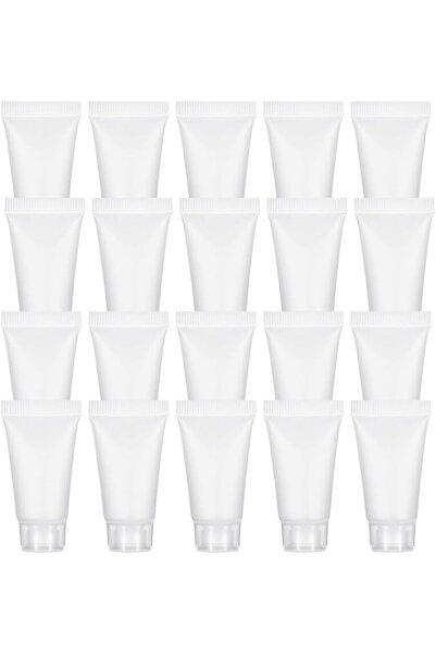 Yelajoy 20 Pcs Transparent Plastic Empty Tubes with Flip Cap，Soft Tubes Squee...