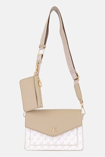 Anne Klein Women Monogram Pattern Cross Body Bag With Coin Purse, Multicolor