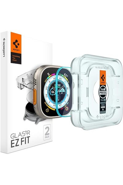 Spigen Caseology واقي شاشة سبيجن GLAStR EZ Fit لساعة أبل ألترا 3/2/1 (49 مم) ...
