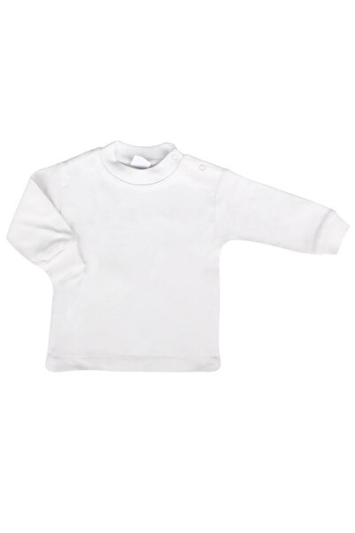 bebegen Unisex Ecru Plain Long Sleeve Snap Body