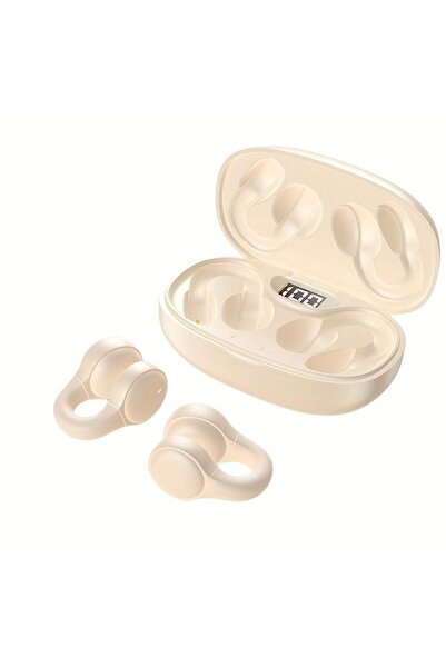 Tws Wireless headphones, Bluetooth 5.3, TWS, Beige - clip-on model