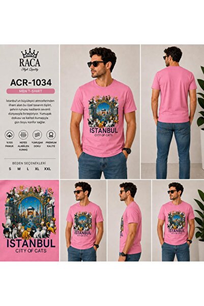 Erkek/Unisex Regular Fit Normal Kesim %100 Pamuklu Yumuşak Dokulu Emprime İstanbul Baskılı Tişört