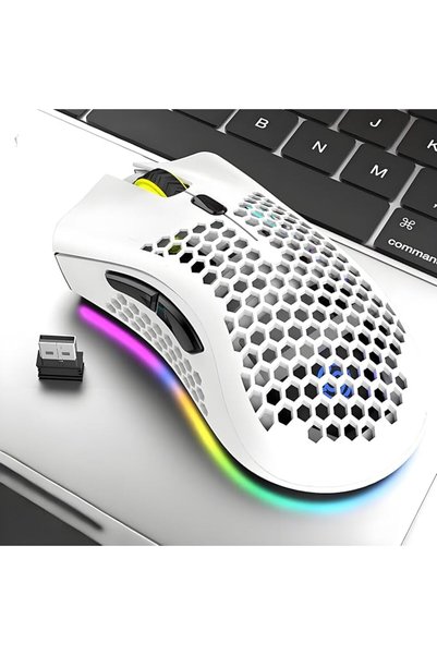 Yighlima ماوس ألعاب لاسلكي، ماوس كمبيوتر قابل لإعادة الشحن، بإضاءة خلفية RGB،...