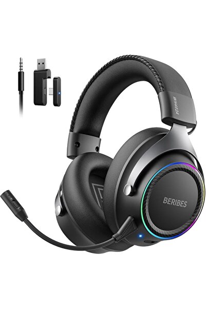 BERIBES 2.4GHz Wireless Gaming Headset for PC, PS5, PS4, gaming laptop, with ...