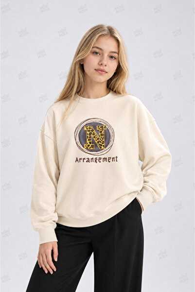 Minimoda Kids Leopard N printani oversize sweatshirt