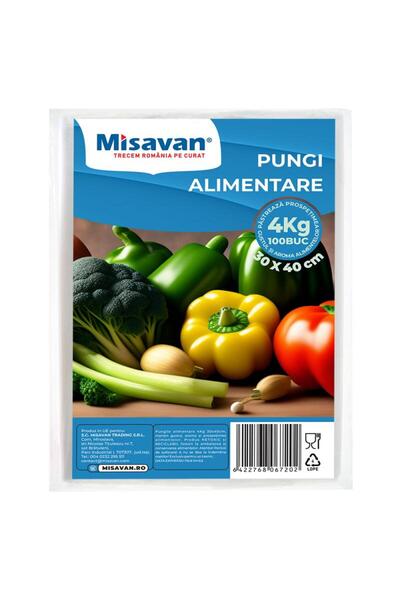 Misavan Pungi alimentare 4kg 100/set