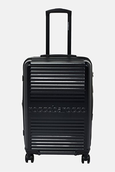 Roccobarocco 28 Inch Expandable Hardshell Check-In Spinner Luggage, Black