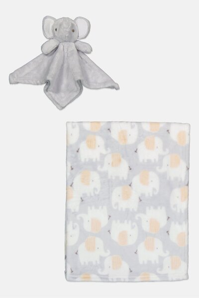 Baby Essentials Allover Print Blanket And Snuggler, Multicolor