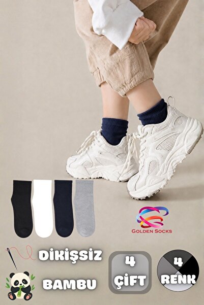 GOLDEN SOCKS Children's Bamboo Seamless Socks – Girls & Boys – Ages 5, 7, 9, 11