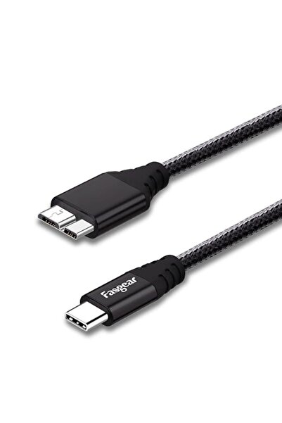 Fasgear كابل من النوع C إلى Micro B 3.0 (طول 1 قدم، أسود)