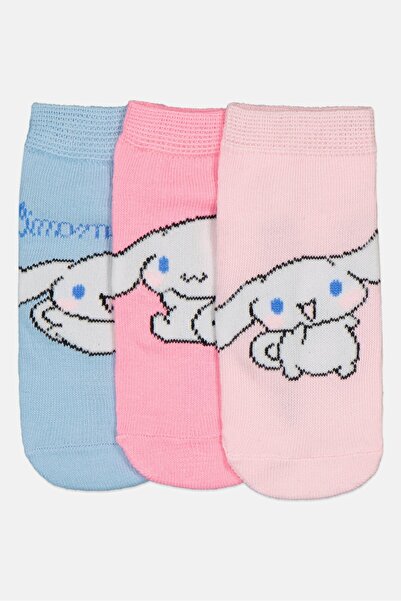 SANRIO Toddlers Girl 3 Pair Cinnamoroll Socks, Multicolor