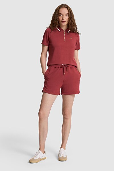 U.S. Polo Assn. Γυναικείο πλεκτό σορτς σε χρώμα κερασί 50323479-VR223
