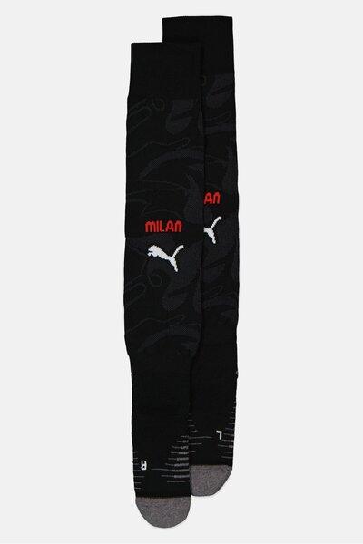 Puma x AC Milan Home Replica Men Brand Logo Long Socks, Black