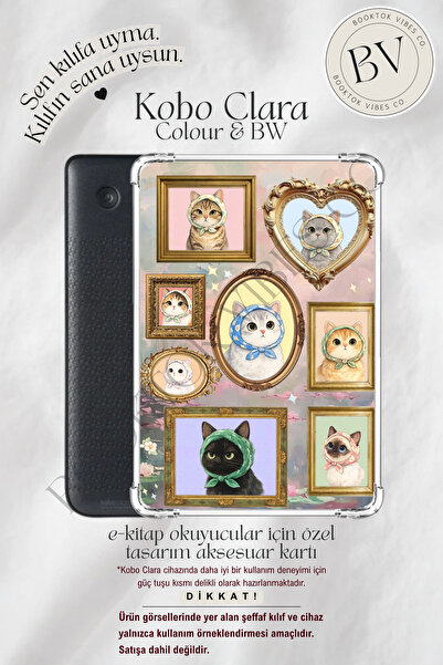 BookTok Vibes Co. Kedi Tabloları Temalı Insert - Kindle ve Kobo E-Kitap Okuyu...
