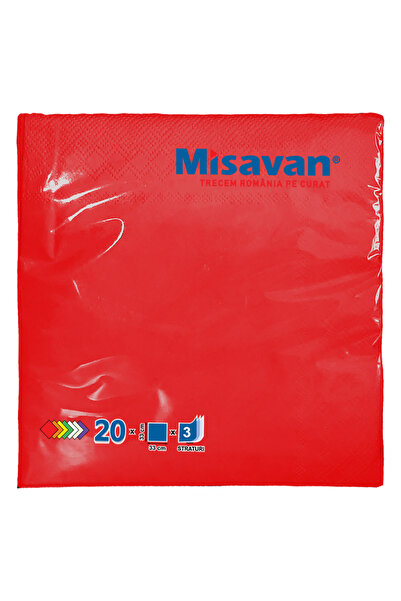 Misavan Servetele masa Misavan, rosu, 3 straturi, 33x33cm, 20 bucati/set