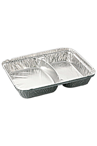 Misavan Caserola aluminiu meniu 2 compartimente, 100 buc/set