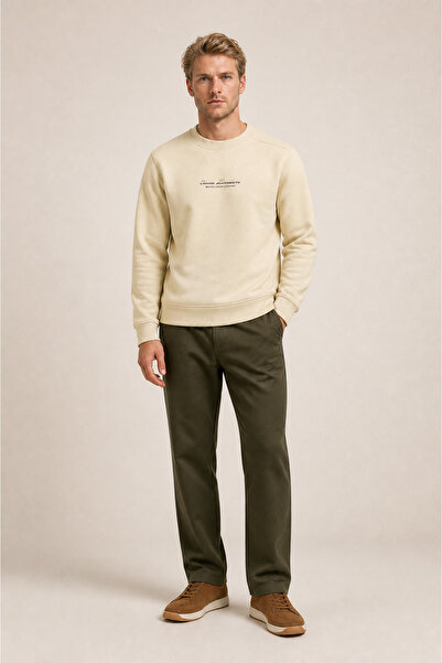 Redline Clavin Men's Regular Fit New Season Cotton Sweatshirt Beige