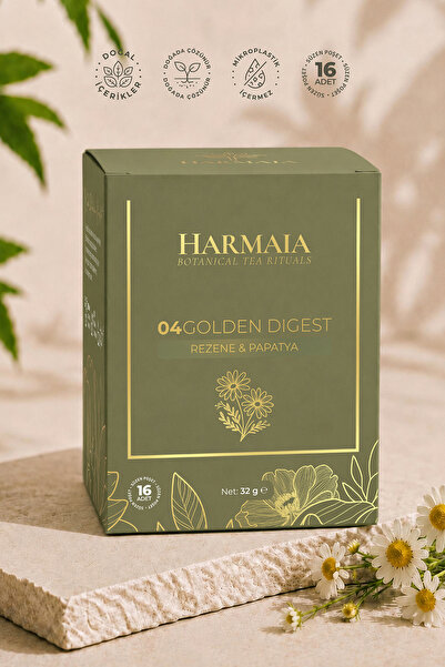 HARMAIA Golden Digest Tea- Rezene ve Papatyalı Sindirim Çayı-16’lı Poşet Çay,...