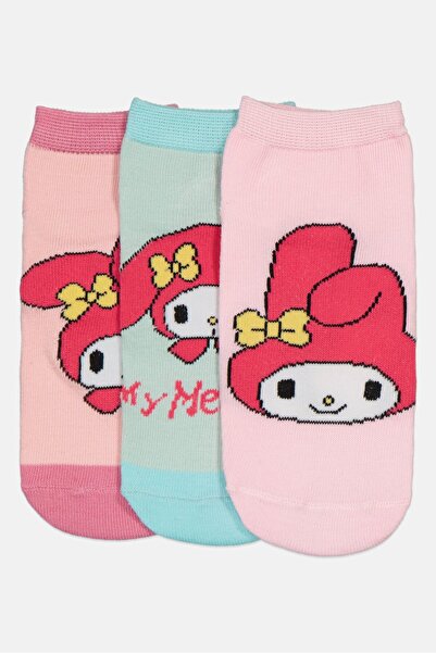 SANRIO Kids Girl 3 Pair My Melody Graphic Print Socks, Multicolor