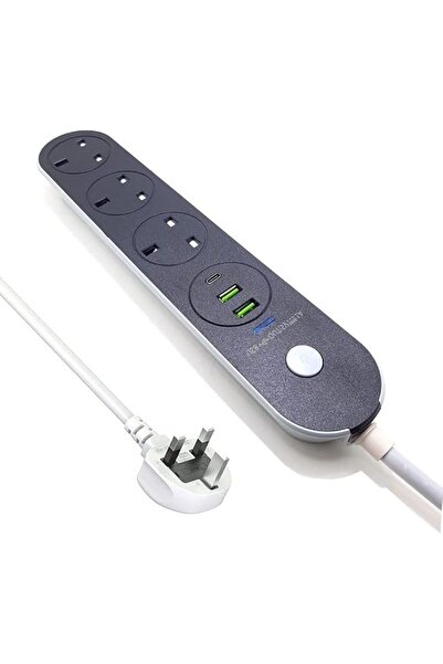 Generic Extension Lead 5M with 3 UK Plug Sockets, USB & Type-C PD Ports, Surg...