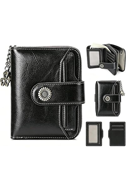Yelajoy Women RFID Blocking Leather Wallet，Compact Small Wallet with Cash Sec...