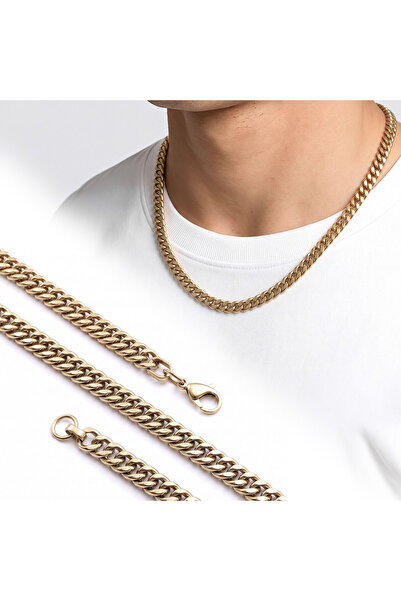 FM 💎   Premium Shiny and Stylish Double Mesh Men's Steel Necklace 7X3Mm 55cm...