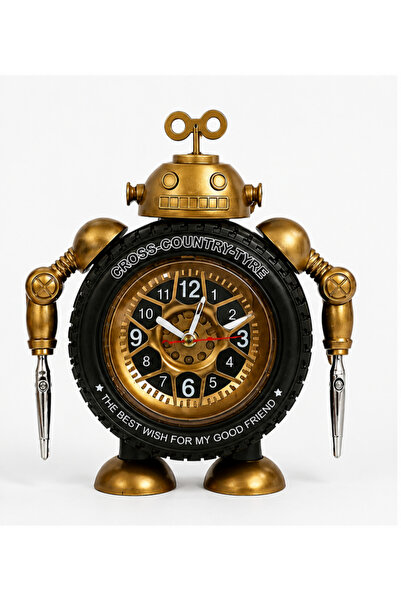 Dekoratif Retro Robot Masa Saati