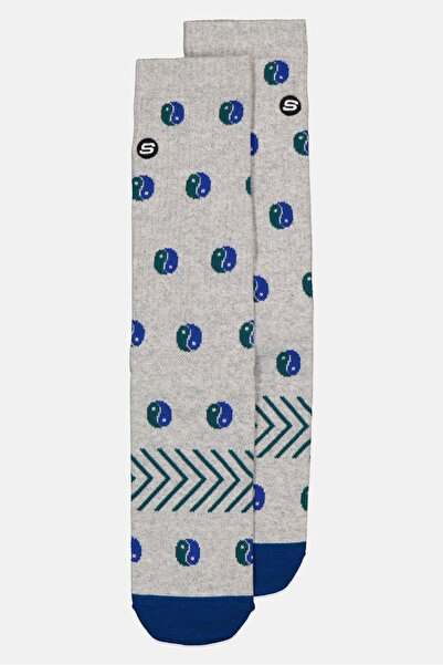 SKECHERS Men 1 Pair Allover Print Crew Socks, Grey