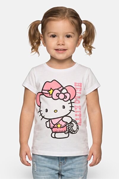 Hello Kitty Toddlers Girl Graphic Print Short Sleeve T-Shirt, White