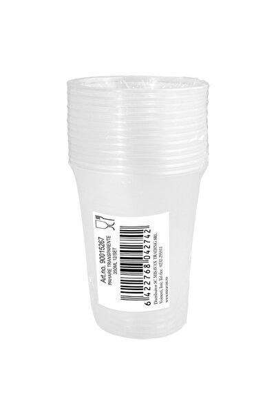 Misavan Pahare plastic transparente, 350ml, 12 buc/set