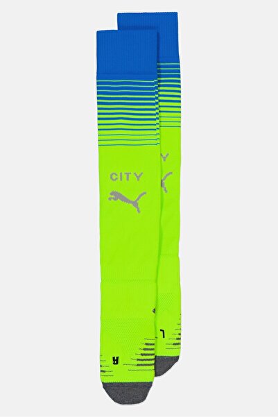 Puma Kids Boy Brand Logo Manchester City FC Football Socks, Lime Green