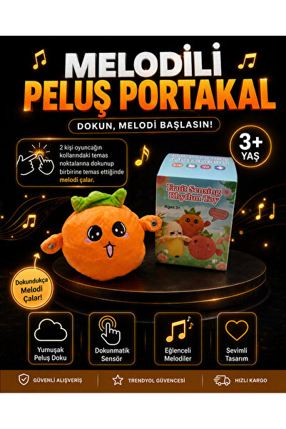 PONİKİDO لعبة ميلودي البلاشية التفاعلية ذات الاستشعار باللمس باللون البرتقالي...