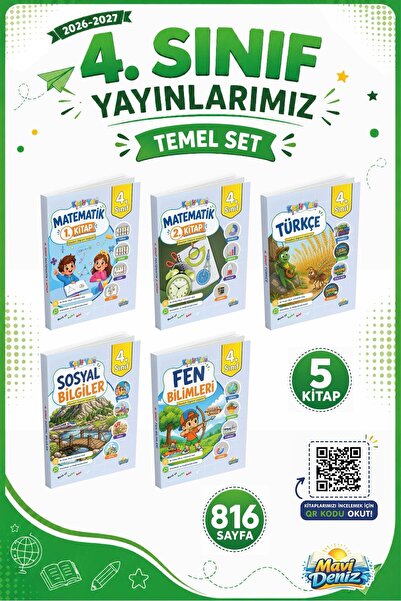 Mavi Deniz Yayınları MAVİ DENİZ YAYINCILIK 4. SINIF TEMEL SET 2026-2027 (5 Kİ...