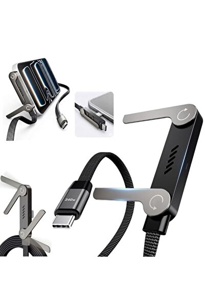 Generic USB-C to USB-C Charging Cable with Foldable Stand (1.5m), 240W Fast C...
