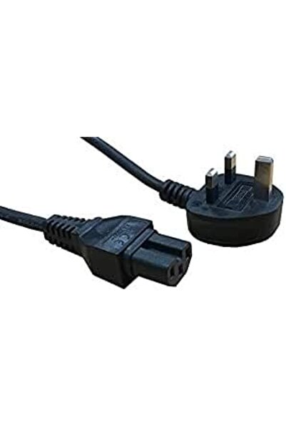 electrosmart كابل طاقة أسود بطول 2 متر مع قابس بريطاني وفتحة IEC - مناسب للمق...